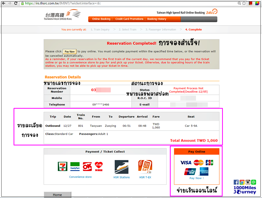 Taiwan High Speed Rail (HSR)