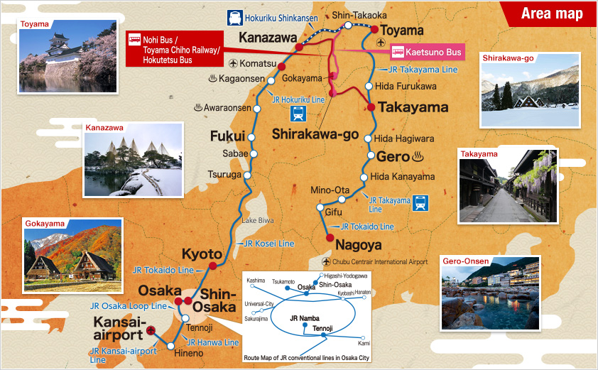 Shirakawa-go Route Map