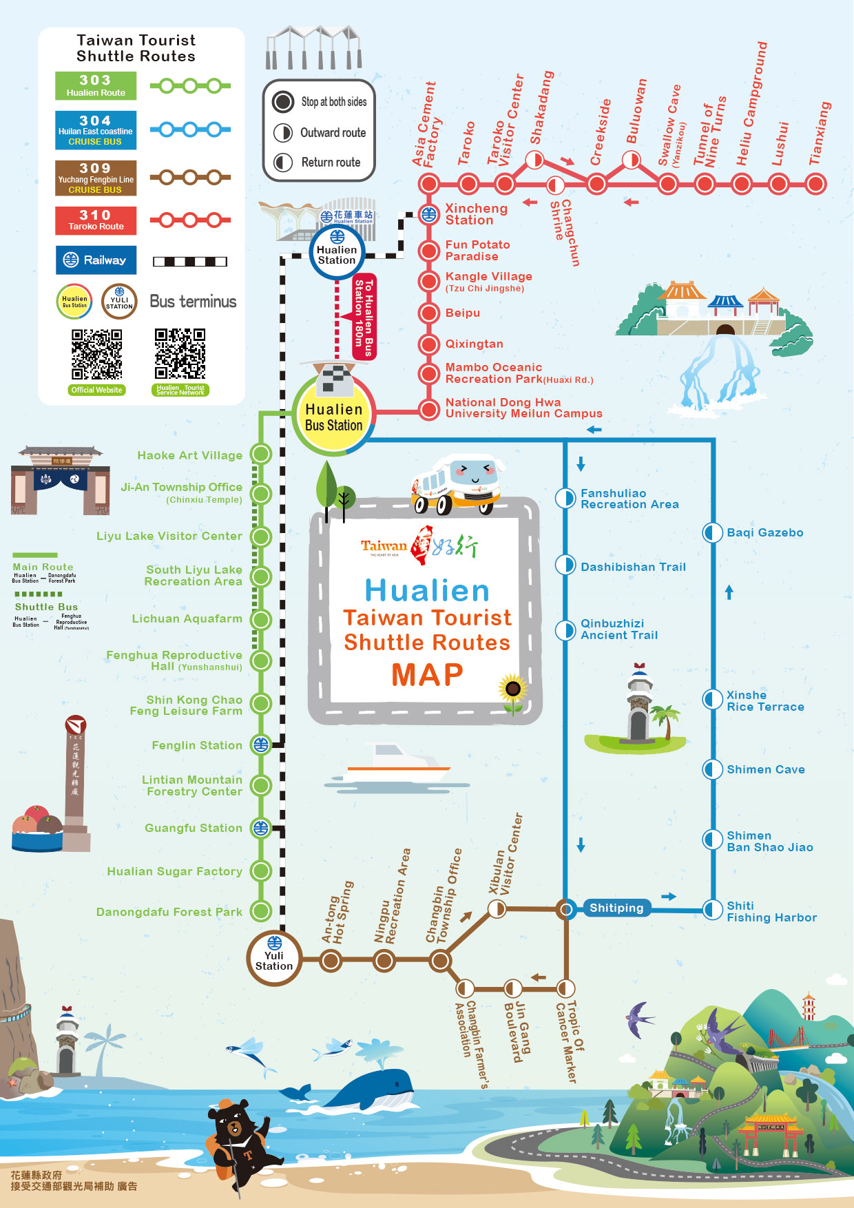 Hualien Taiwan Tourist Shuttle Routes