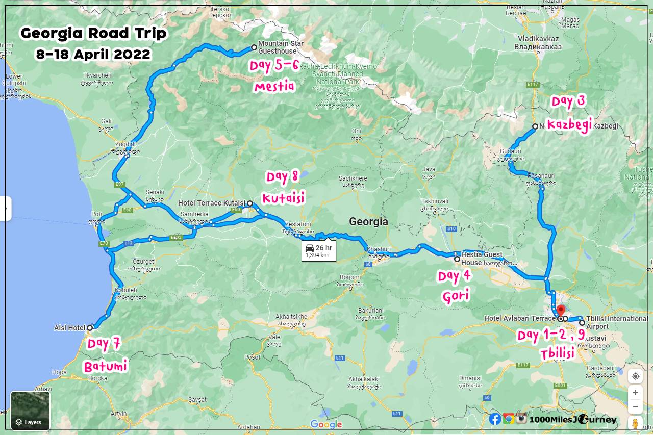 แผนการเดินทางในจอร์เจีย