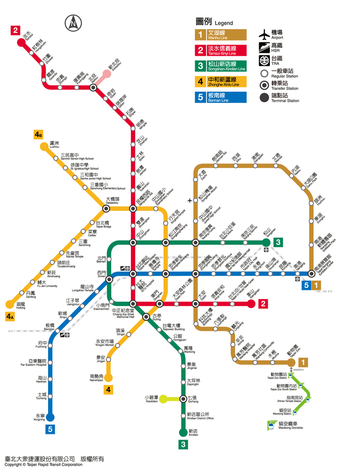 Taipei MRT route map